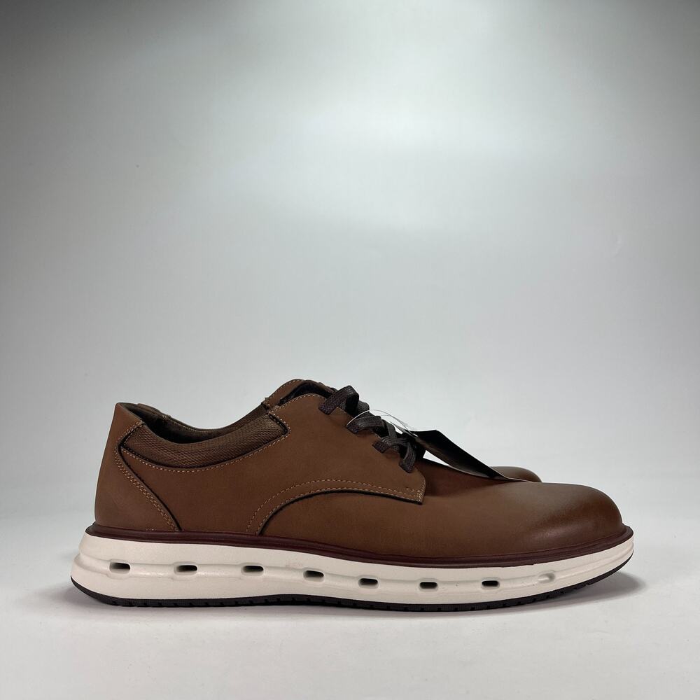 Lands' End Dark Tan Brown Low Top Oxford Casual Shoes CE20189MT Men's Size 11